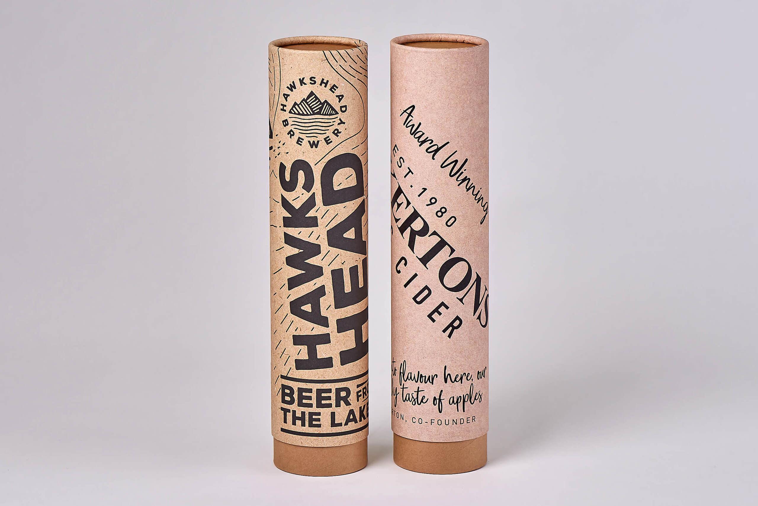 Hawkshead card tube packaging