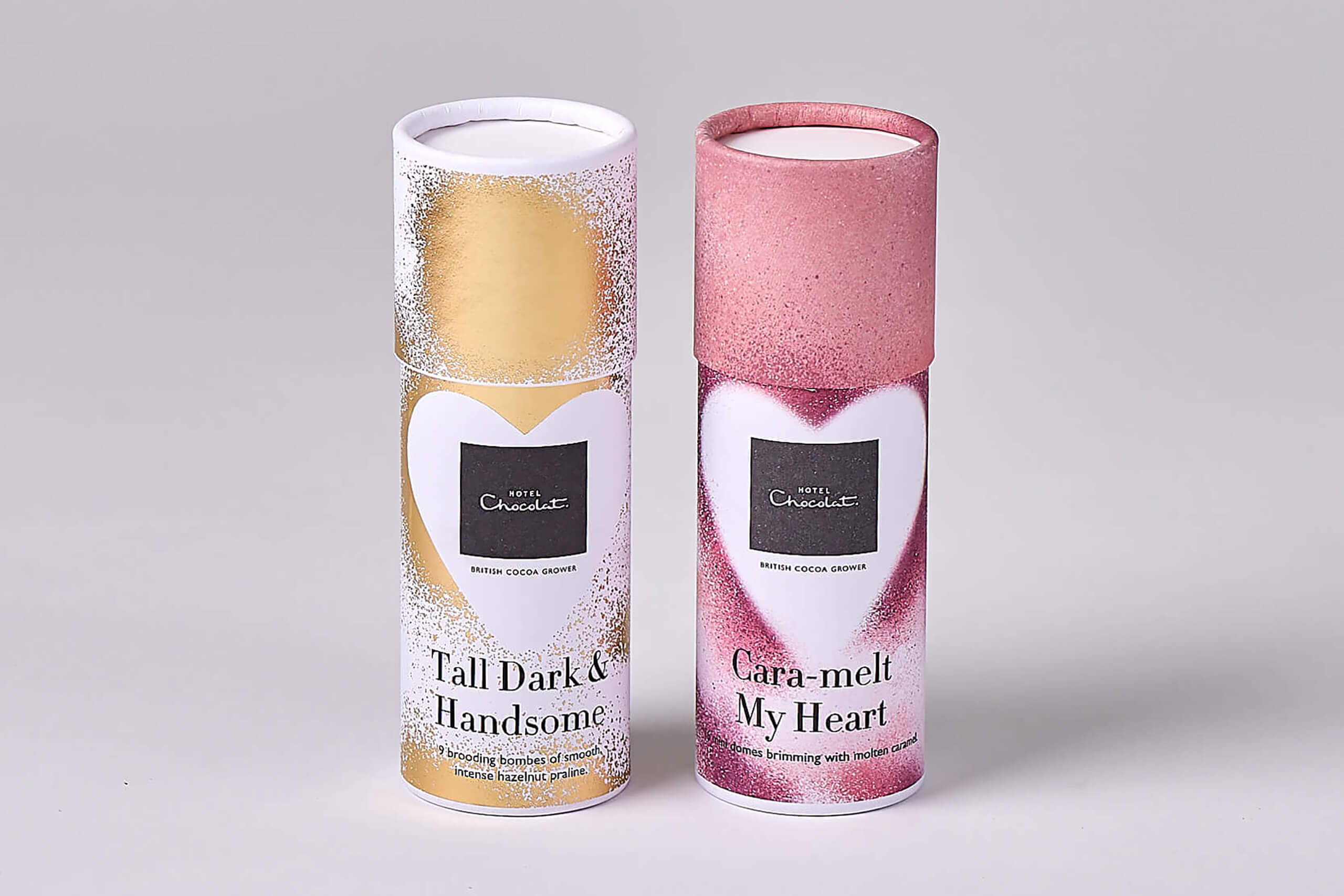 Hotel Chocolat card tube packaging