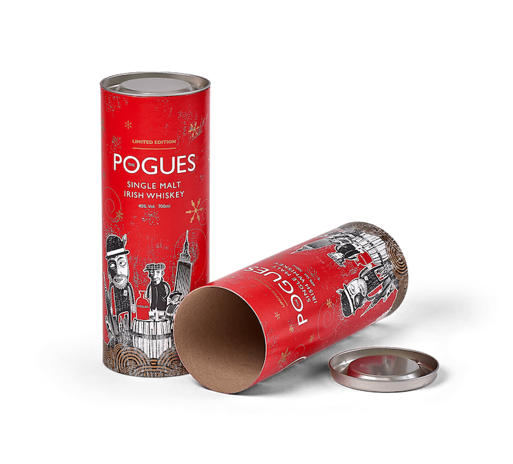 One piece metal lid cardboard tube packaging